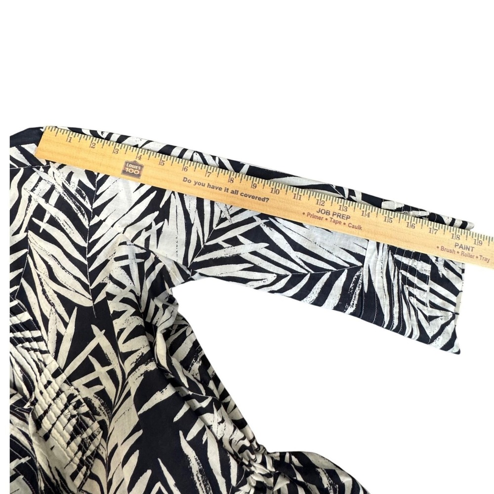 Banana Republic Womens Black White Palm Print Cotton Shirt Dress Size M Tropical - Picture 6 of 9